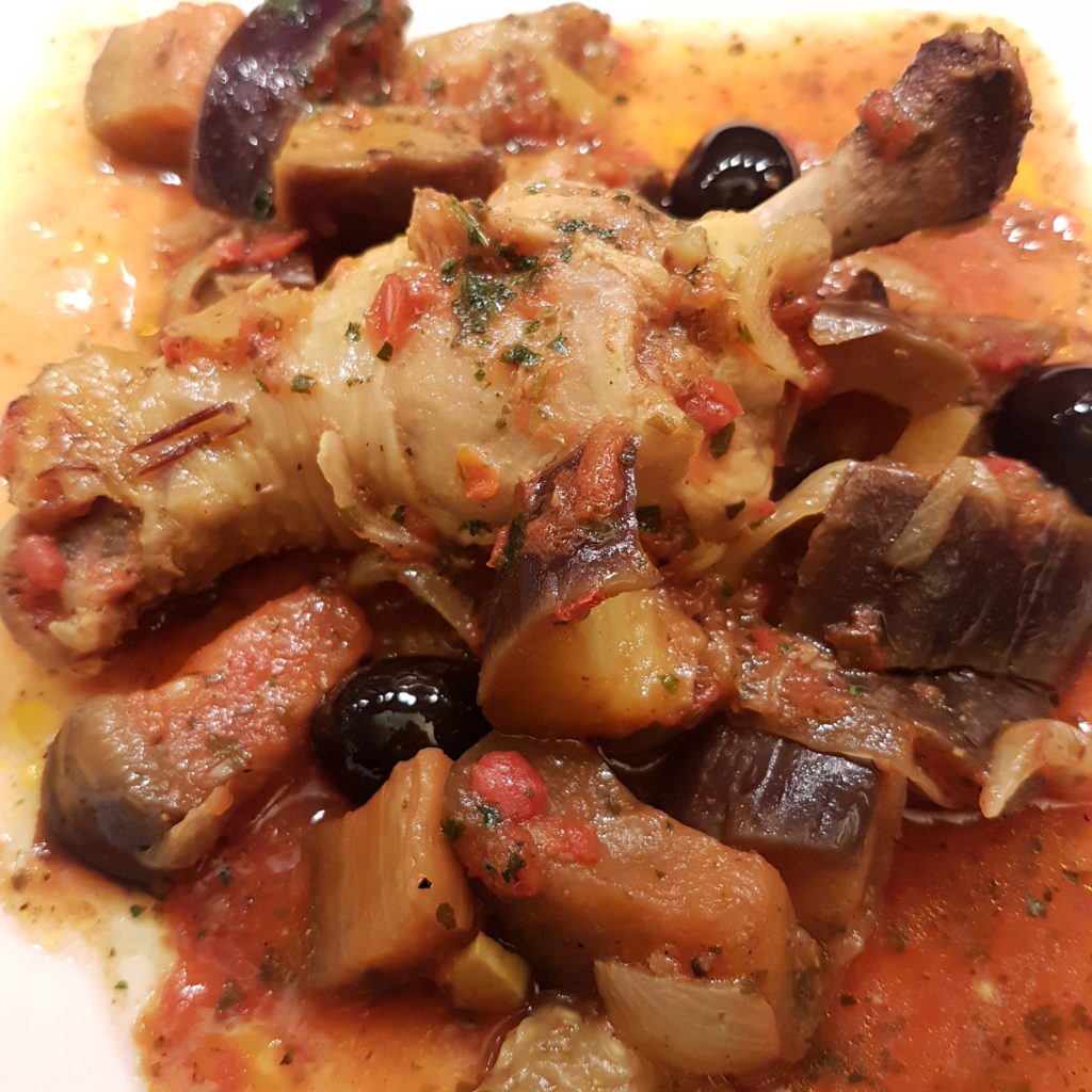 Tajine de poulet aux aubergines Papilles à l'affût