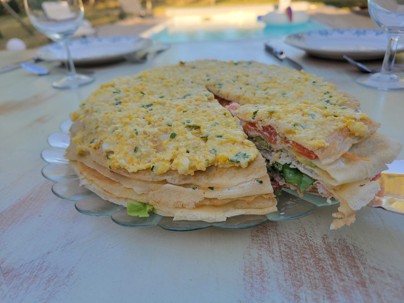 Gâteau de crêpes salées | Papilles à l'affût